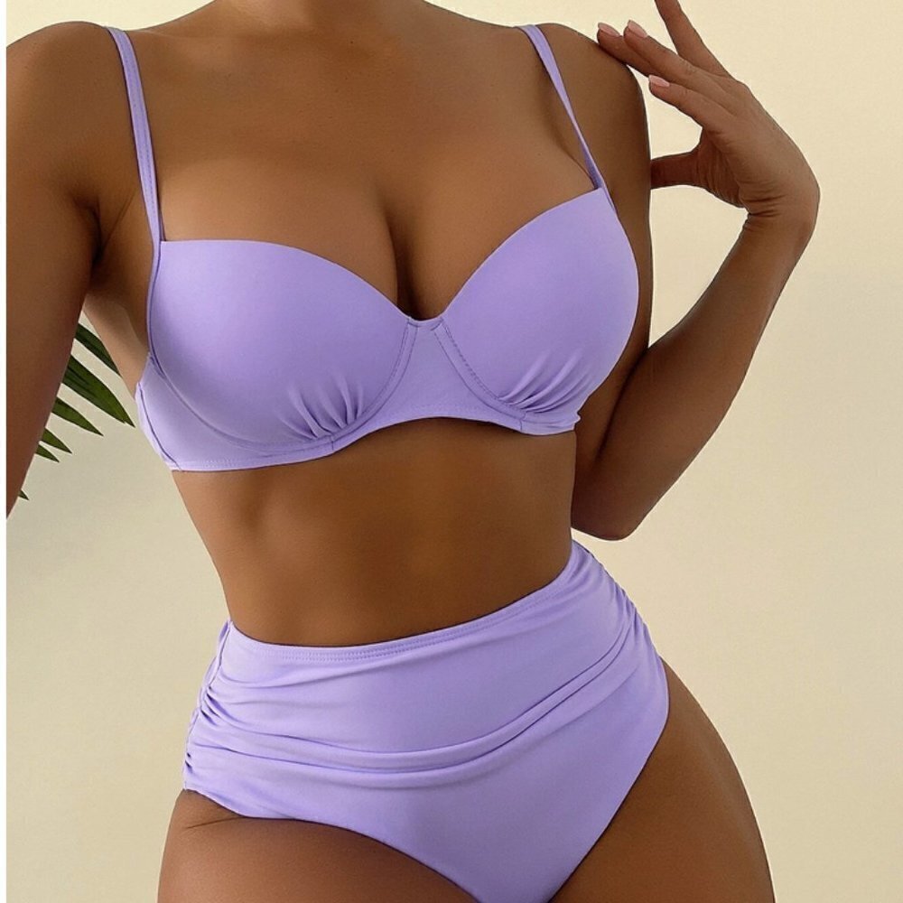 Lavender Fields Push Up Bikini Swimsuit
